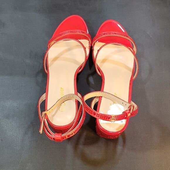 BRAND NEW FOREVER SEQUIM EMBROIDERY OPEN TOE BLOCK HEEL SANDAL - Picture 5 of 15